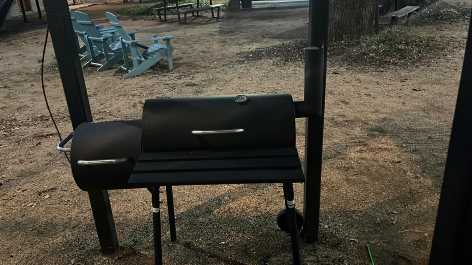 Charcoal Grills Outdoor BBQ Grill Offset Smoker with Wheels Side Fire Box Portable Barbecure Grill for Outdoor Cooking Backyard Camping Picnics,Black customer photo 1