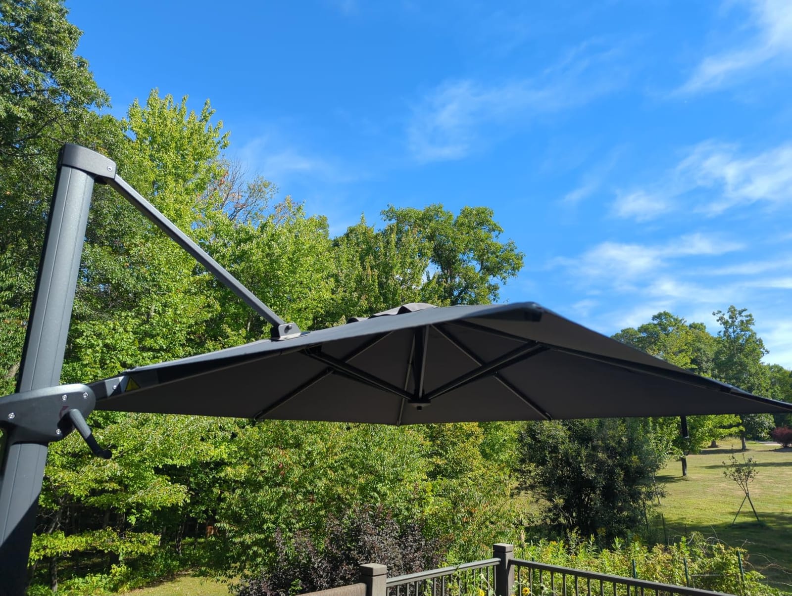 PURPLE LEAF Patio Cantilever Umbrella 10' x 13' Large Space for Pool Grey customer photo 1