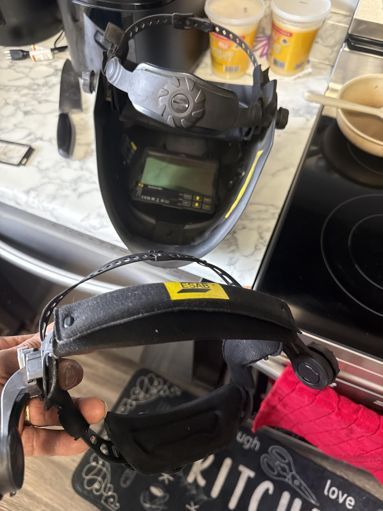 ESAB® Sentinel™ A60 Welding Helmet, Black Low-Profile Design, High Impact Resistance Nylon, Large Viewing Area 4.65 in x 2.80 in customer photo 1