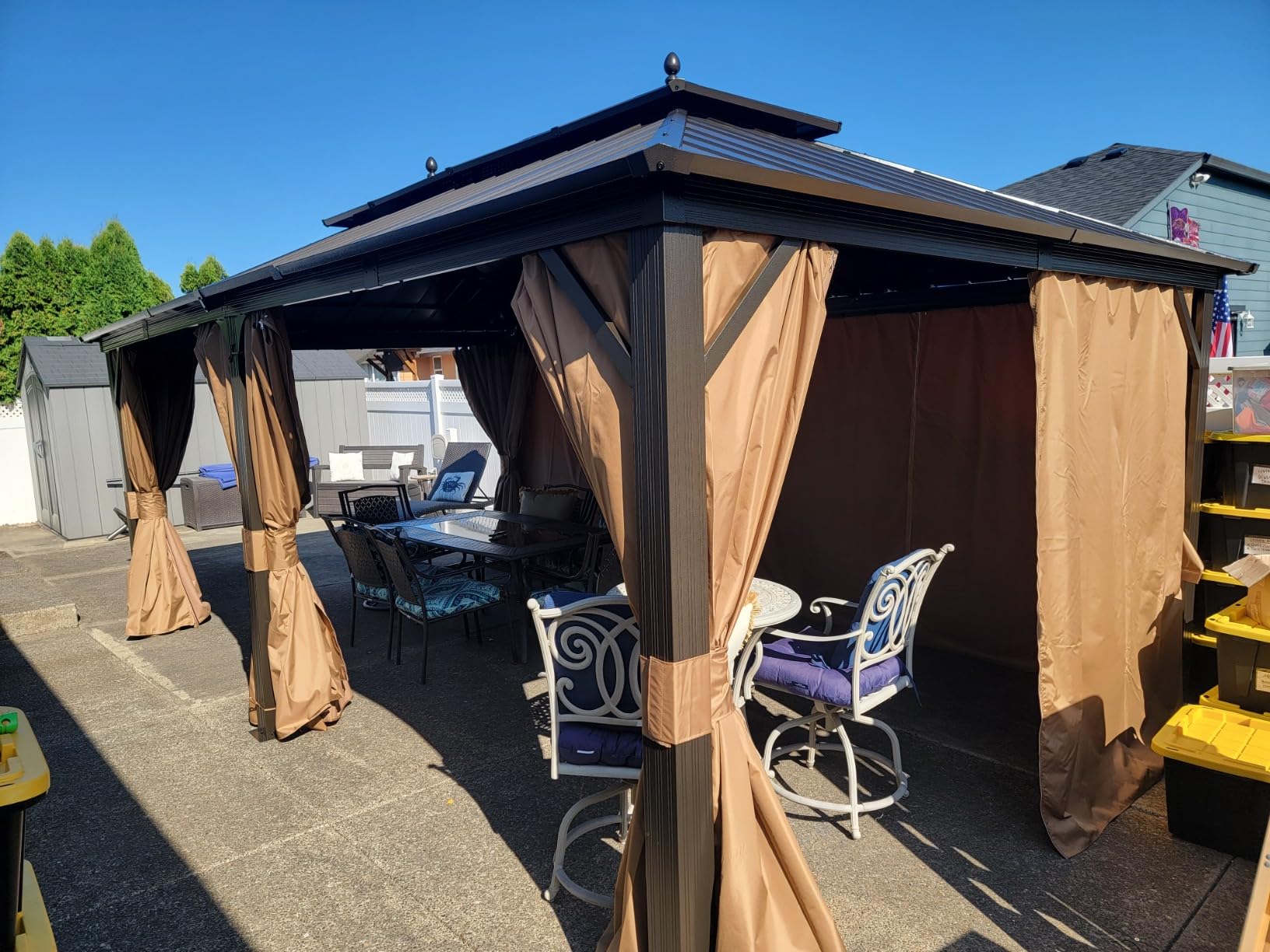 YITAHOME 10x12ft Hardtop Gazebo with Nettings and Curtains Heavy Duty customer photo 1