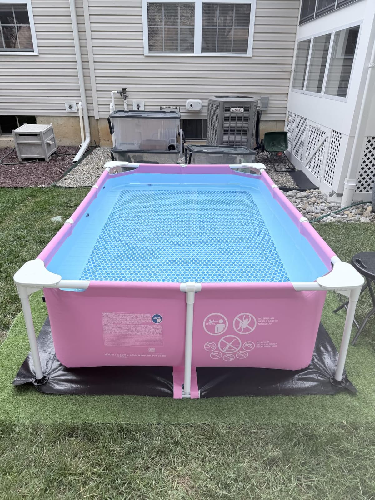 INTEX Metal Frame 7ft x 5ft x 23.5in Above Ground Swimming Pool, Pink customer photo 2