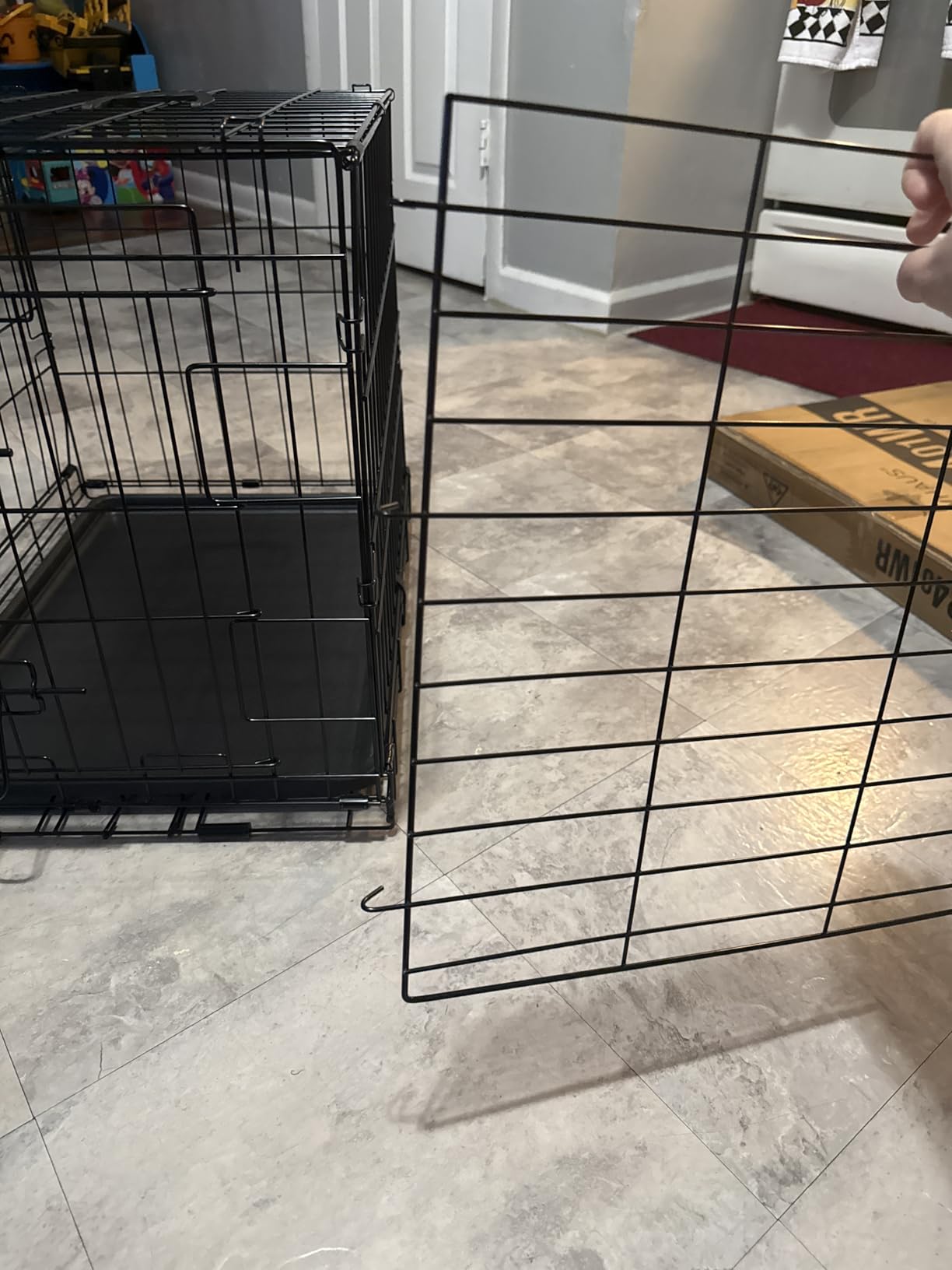 CAPHAUS Foldable Dog Crate Wire Metal Dog Kennel w/Divider Panel, Leak-Proof Pan & Protecting Feet, Single & Double Door, Small, Medium & Large Dog Crate Indoor Wire Dog Cage, 36” w/Double Doors customer photo 2