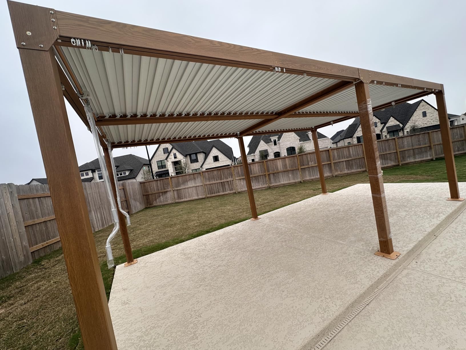YOLENY Louvered Pergola - 10x12, All Aluminum with Adjustable Rainproof Roof, Outdoor Pergola with Curtains and Nets for Patio & Garden, White customer photo 1