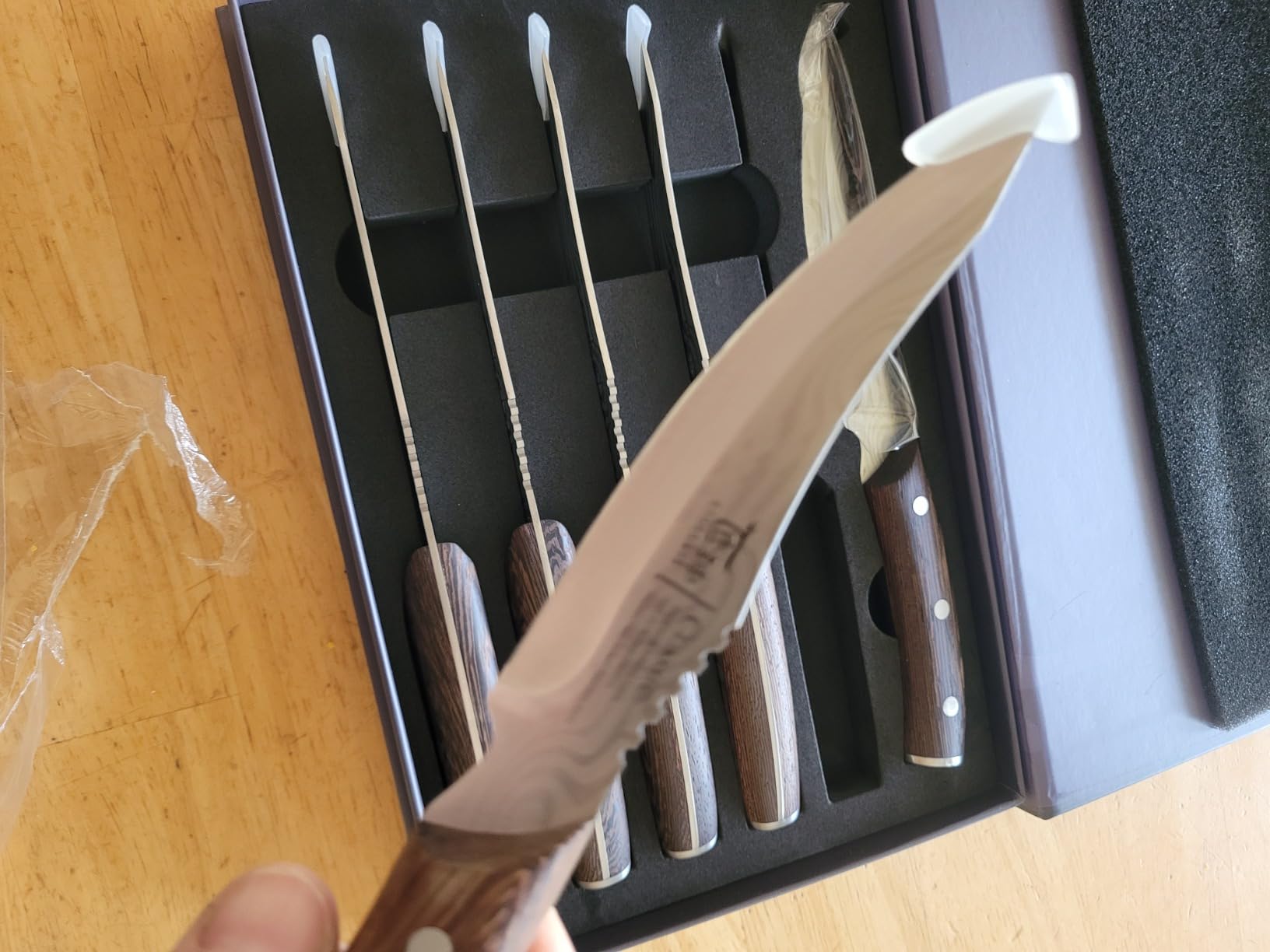SYOKAMI Steak Knives Set of 6, 4.8 Inch Meat Knife with Damascus Pattern customer photo 1