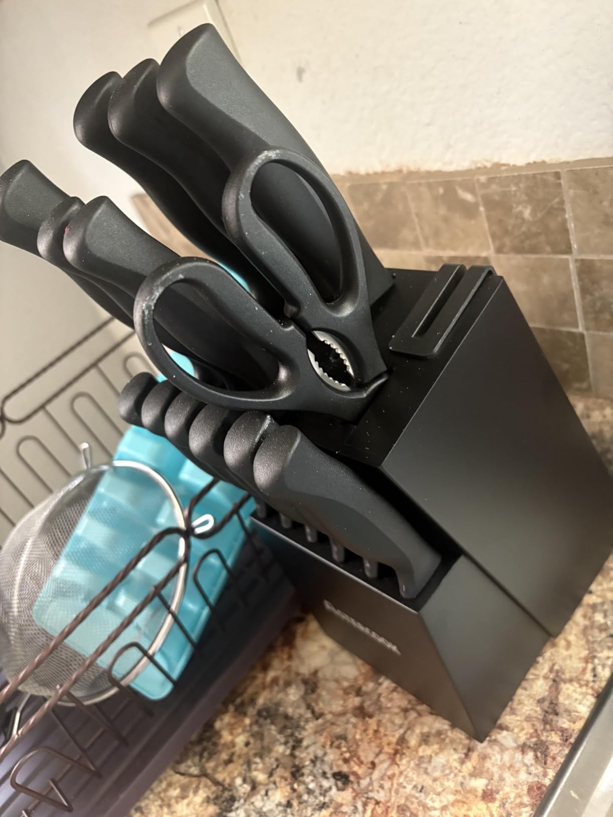 Astercook Knife Set for Kitchen with Block and Sharpener 15pcs German customer photo 1