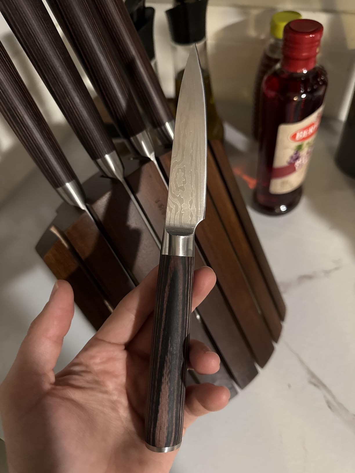 SYOKAMI 2026 Upgrade Kitchen Knife Set, Foldable Magnetic Acacia Wood Block customer photo 2