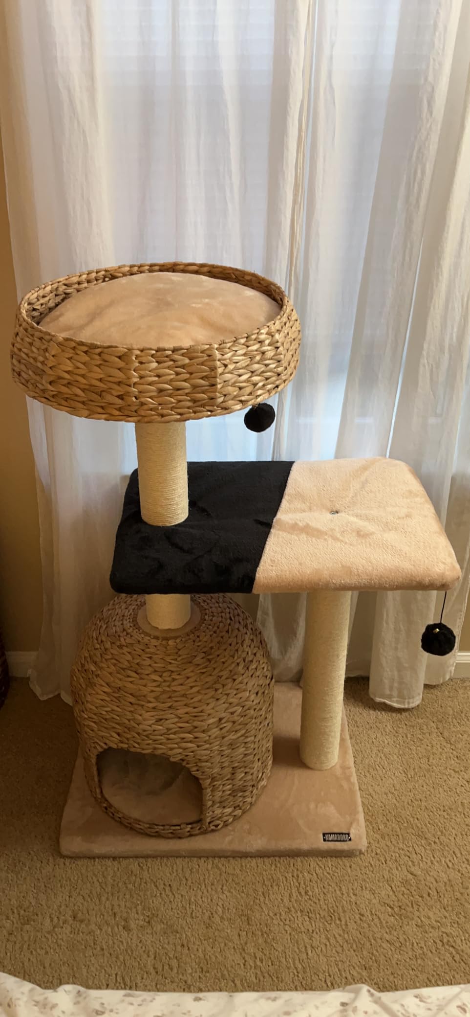 KAMABOKO Modern Cat Tree, Hand-Woven Condo & Top Perch,cat Houses & Condos customer photo 1