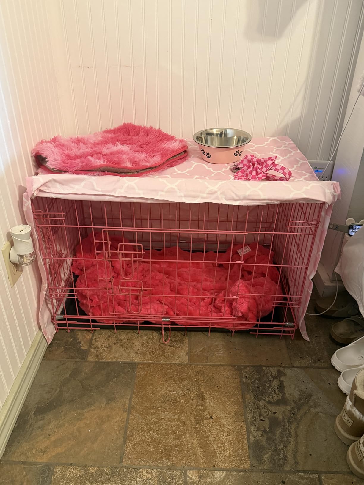 42 Inch Extra Large Dog Crate, Heavy Duty Dog Crates for Large Dogs, Metal Wire Folding Dog Cage with Removable Trays, Locks, Double-Door, Divider Panel, Handle, XL Dog Crate Pet Crate (42 in, Blue) customer photo 2