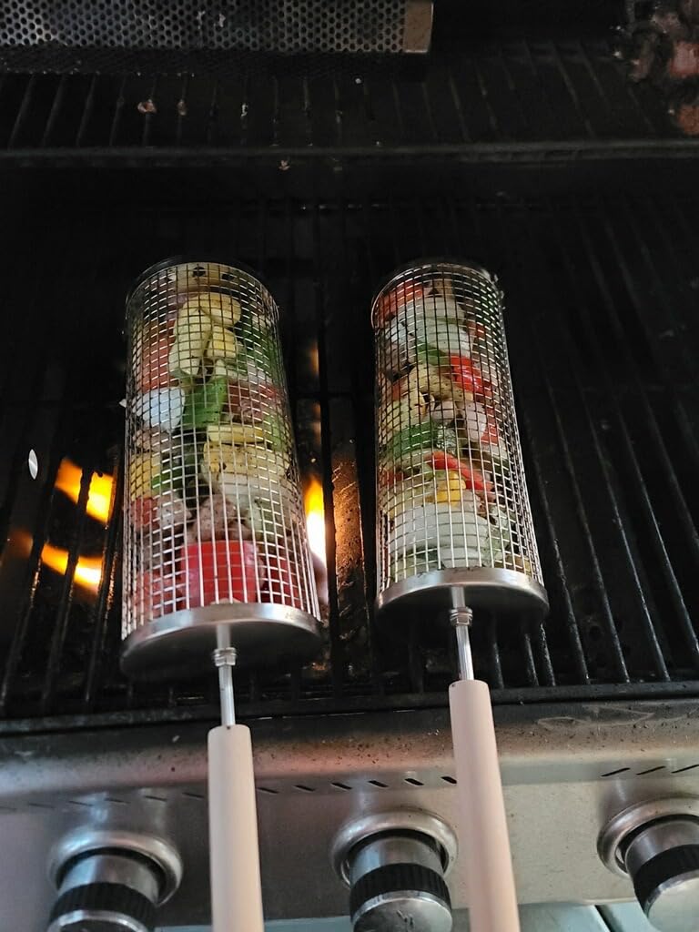 Rolling Grill Basket, Grilling Accessories, Outdoor Camping, Gifts for Men customer photo 1