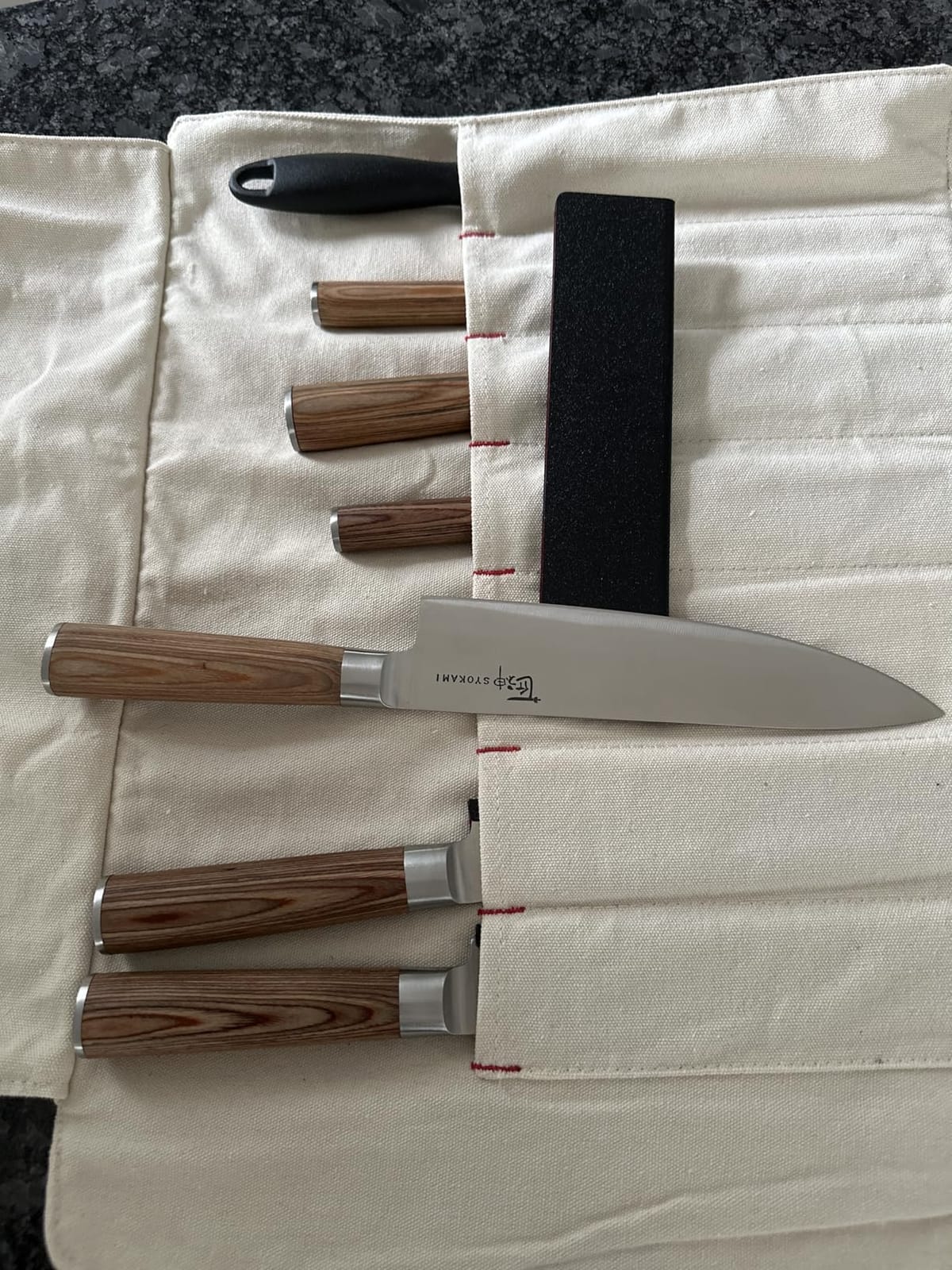 SYOKAMI 14pcs Chef Knife Set with Roll Bag, Professional Stainless Steel Japanese Knife Set with Pakkawood Handle for Professional Chef, Camping, Travel, BBQ, RV or Gift customer photo 1