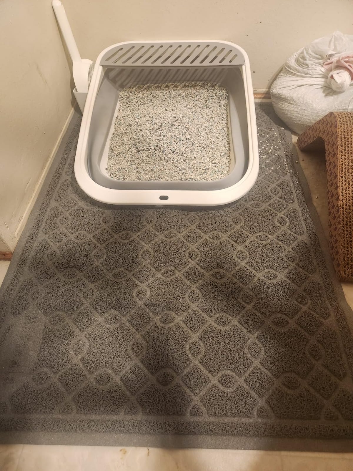 Foldable Cat Litter Box, Large Height-Adjustable Anti-Splash Open Air Kitty Litter Pan, Easy Clean with Scoop (Gray) customer photo 1