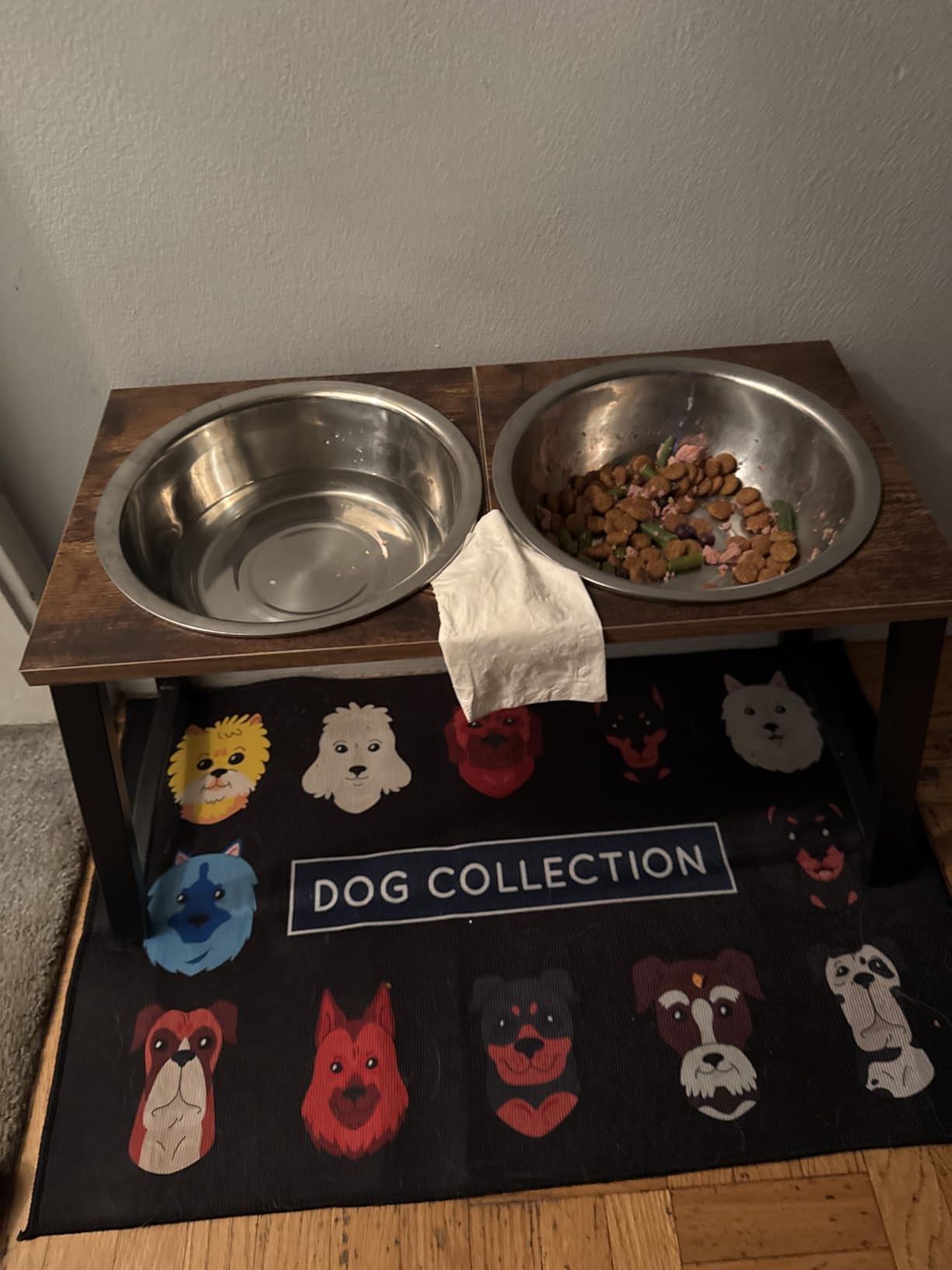 Elevated Dog Bowls for X-Large Dogs with Spill Proof Mat 2 X-Large 3000ML(13CUPS) Stainless Steel Dog Bowls, 16.5