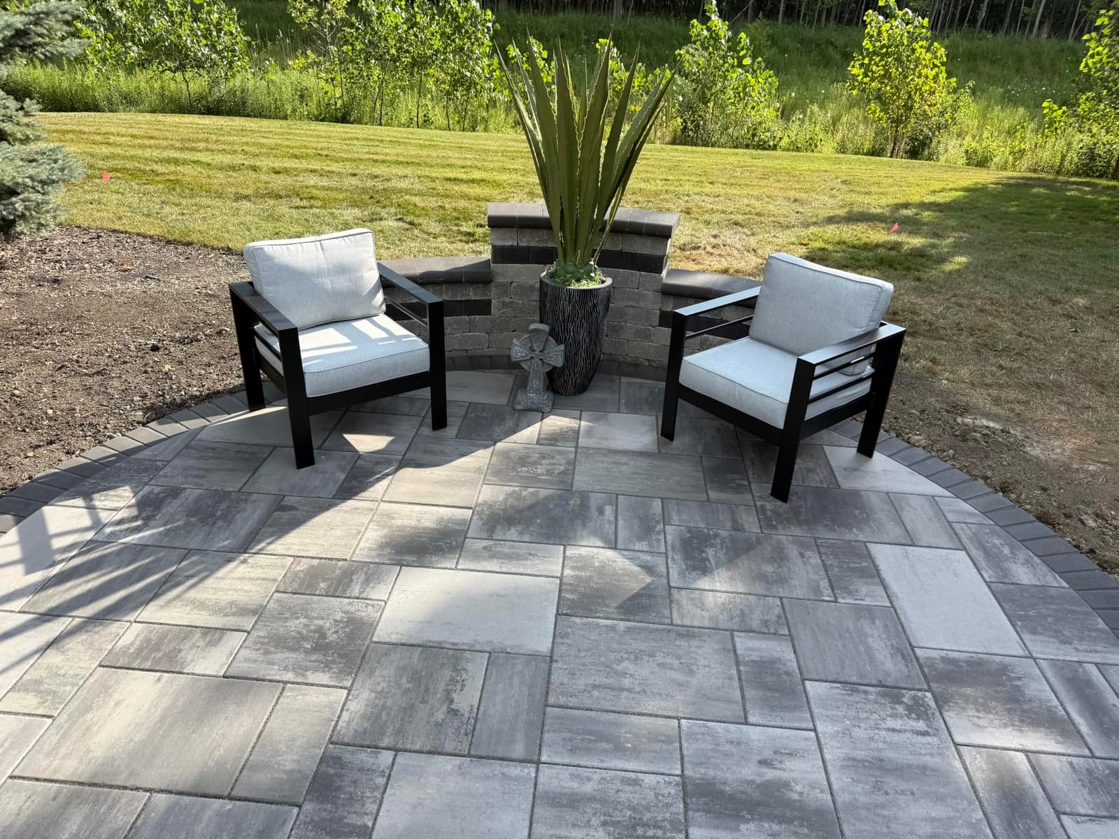 LayinSun Outdoor Aluminum Furniture Set, 4 Pieces Patio Sectional Conversation Chat Sofa Modern Seating Set with Coffee Table customer photo 2