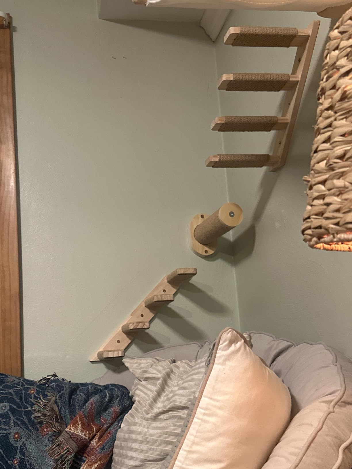 2 Pack 4 Steps Cat Wall Shelves and Stairs with Sisal Rope.Cat Wall Steps/Ladder Furniture ＆ cat Tree Supplies(Catstairs 2Pack-4Steps) customer photo 2
