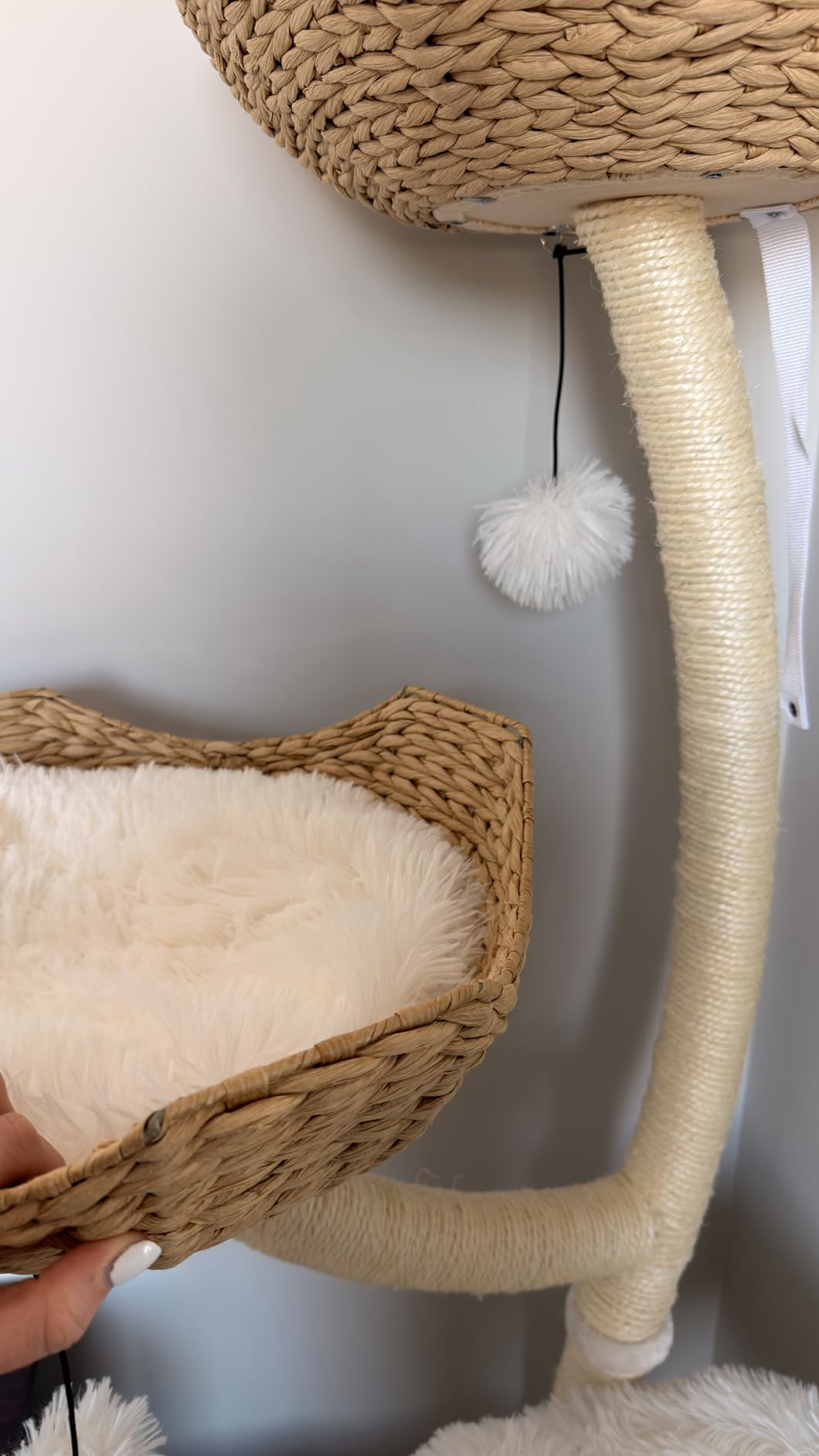 Modern Cat Tree Tower for Indoor Cats, Real Branch Luxury Cat Condo with Scratching Post, Jumping Platforms, Hanging Toy Ball for Multi-Cat Households customer photo 1