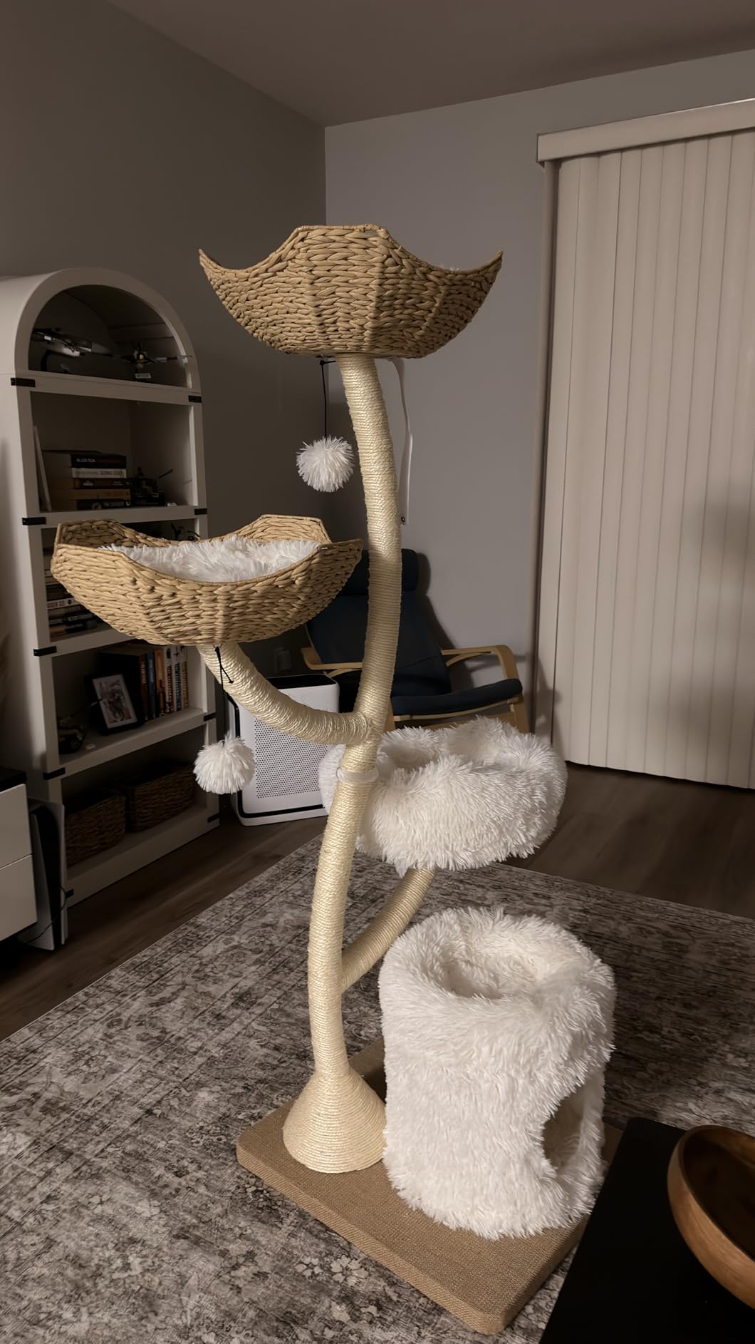 Modern Cat Tree Tower for Indoor Cats, Real Branch Luxury Cat Condo with Scratching Post, Jumping Platforms, Hanging Toy Ball for Multi-Cat Households customer photo 2