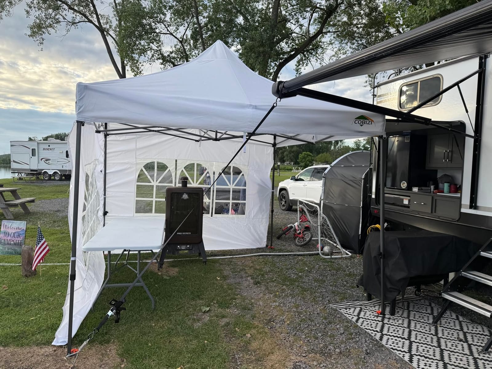 COBIZI 10x15 Pop Up Canopy Tent with 4 Sidewalls,Heavy Duty Canopy,Black customer photo 1