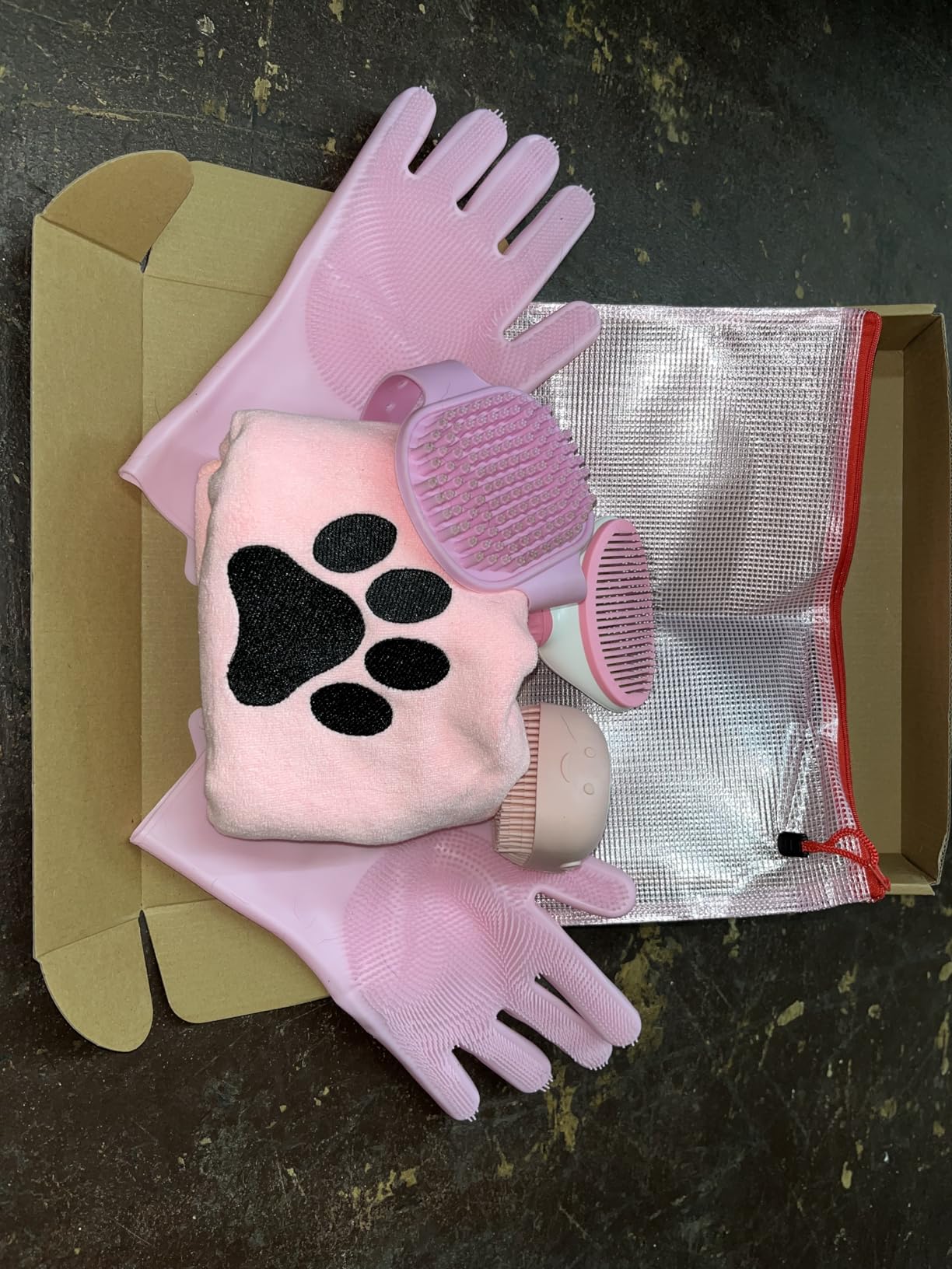 Dog Brush for Shedding,6 PCS in One Pet Slicker Hair Brush Kit Organizer Bag - Dog Cat Grooming Deshedding Undercoat Rake Brush Comb for All Small Large Dogs Cats Grey customer photo 1