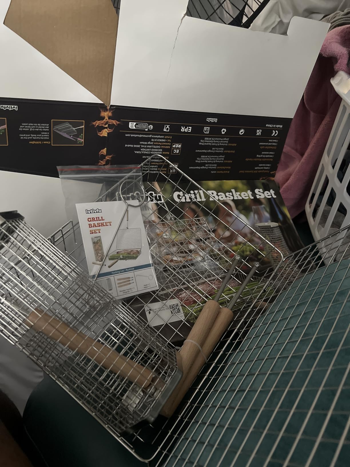 Grill Basket Set, BBQ Accessories, Outdoor Camping Cooking, Gifts for Men customer photo 1