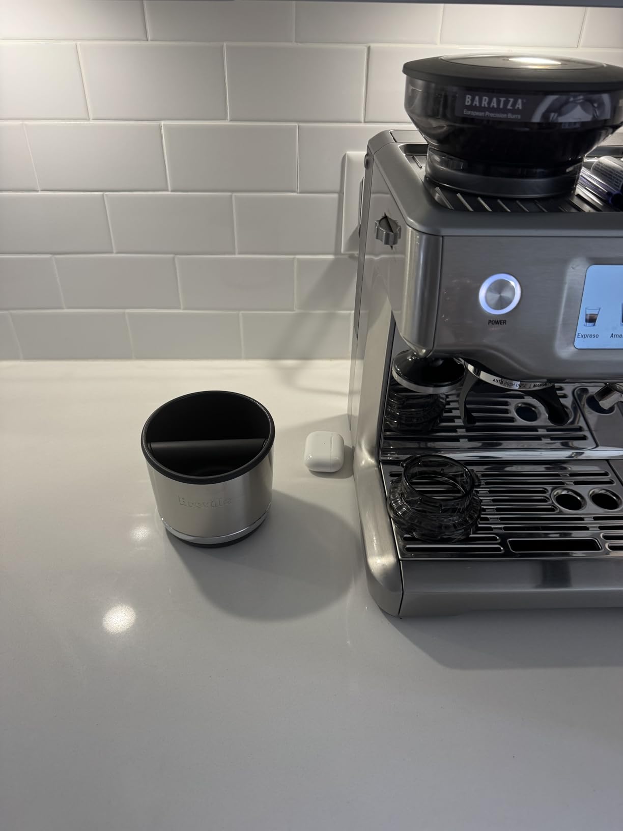 Breville BEA501BSS Knock Box 10 Espresso Accessory, Brushed Stainless Steel customer photo 2