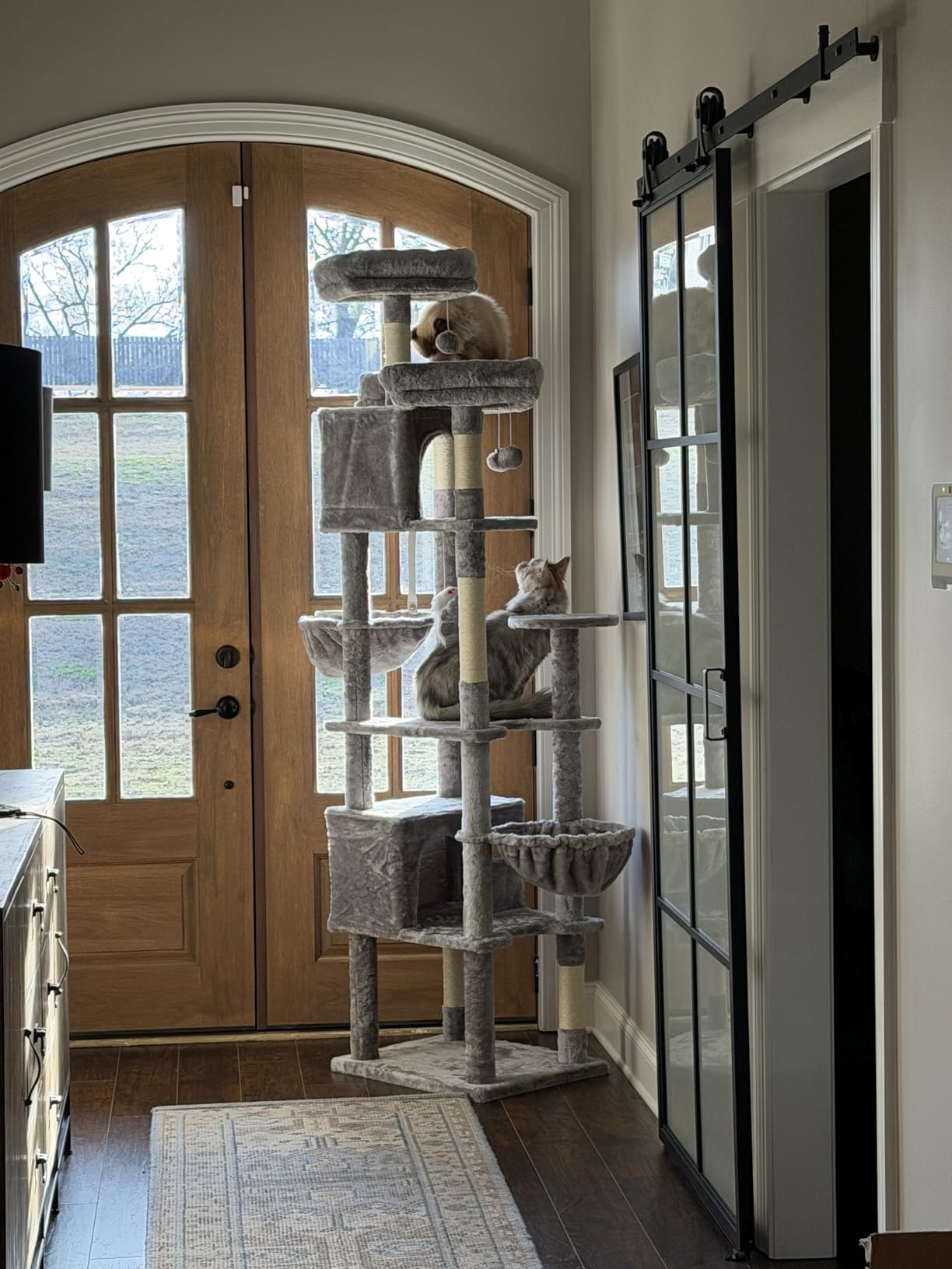 Globlazer Cat Tree Tower for Multiple Adult Cats, 82in, F82, Light Grey customer photo 1