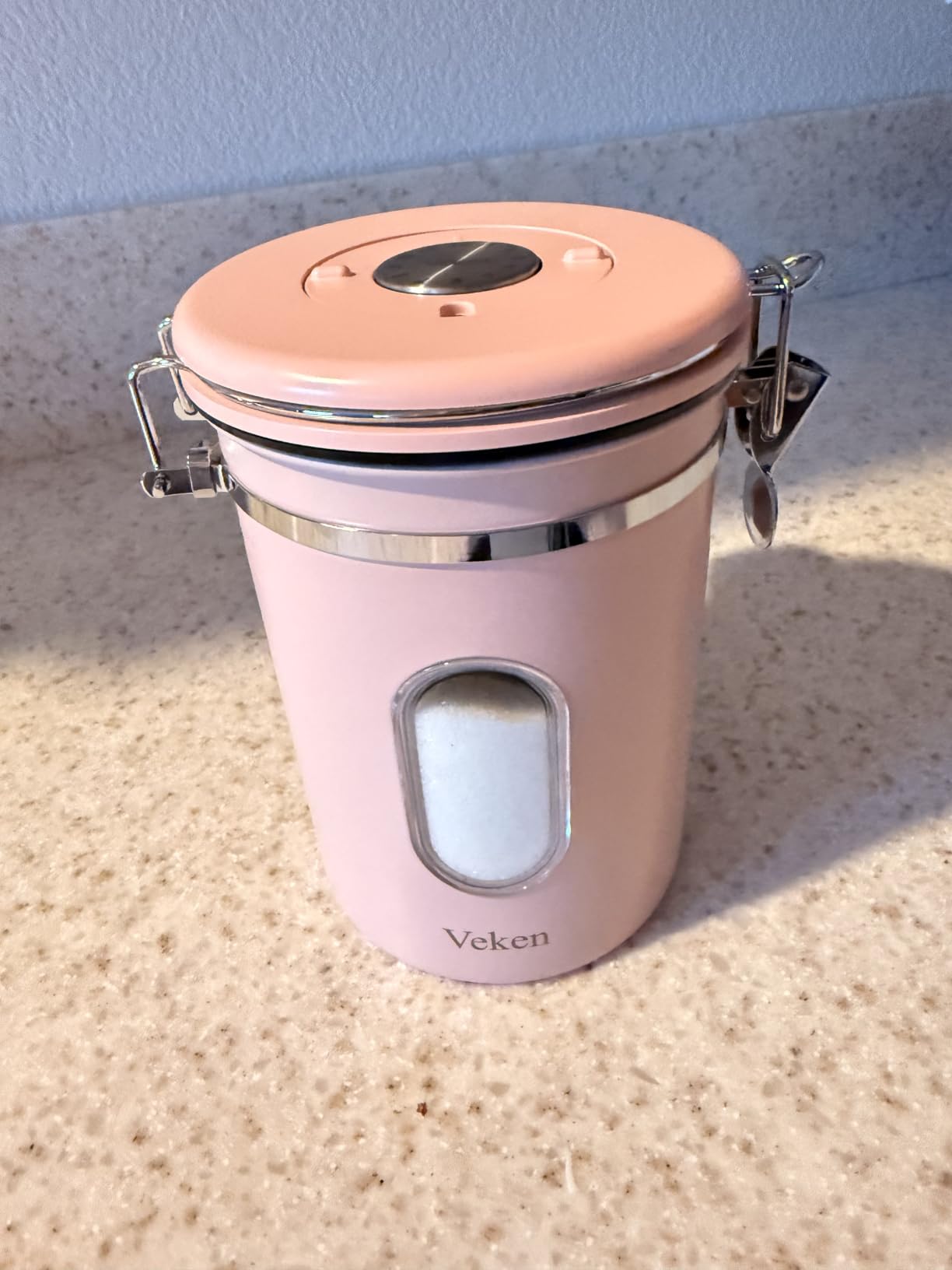 Veken Coffee Canister with Window, Airtight Stainless Steel Container, 22OZ customer photo 2
