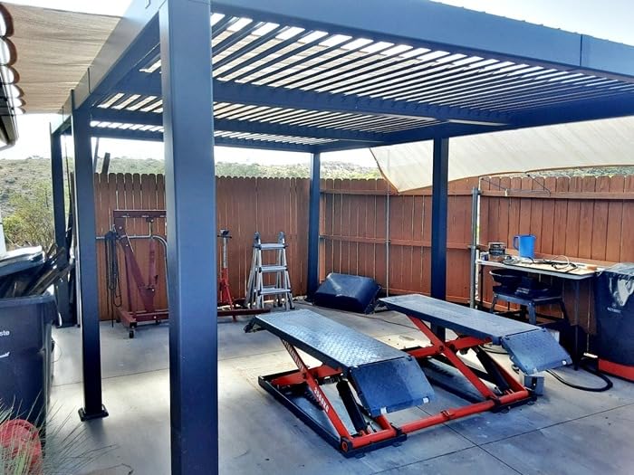 PURPLE LEAF Louvered Pergola 10' x 14' Aluminum Pergola w/Independent Roof customer photo 2