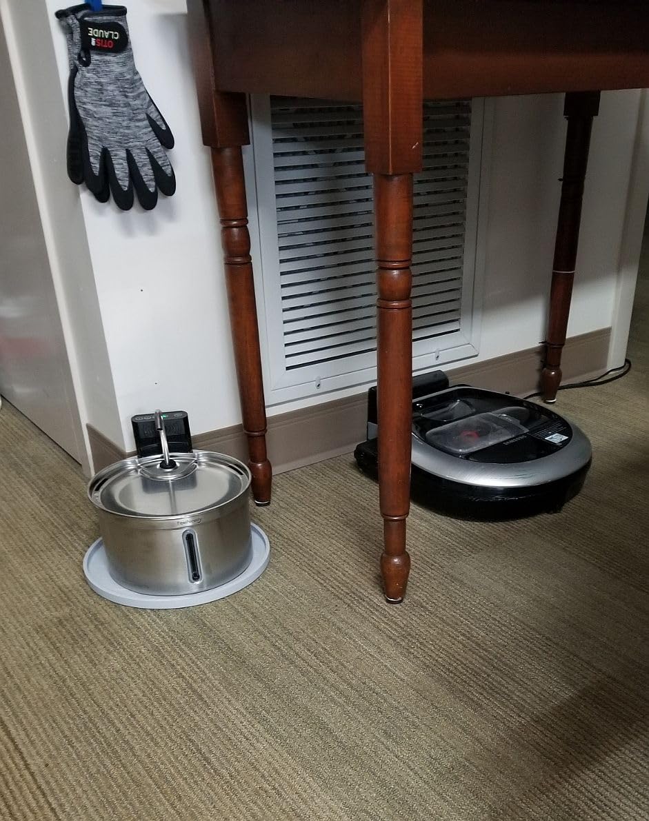 Wireless Cat Water Fountain [Water & Battery Separation] FEELNEEDY Stainless Steel Automatic Pet Water Dispenser, 4000mAh Battery Operated Water Fountains for Cats Dogs - 3.5L/118oz customer photo 1