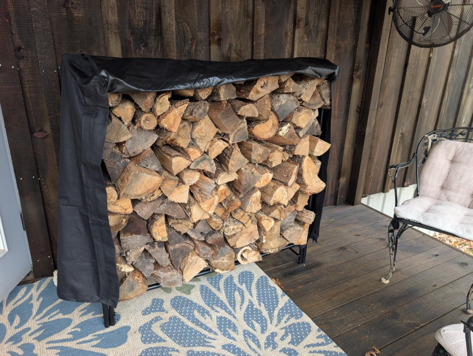 Gtongoko 8FT Firewood Rack Outdoor with Cover, Large Wood Storage Rack customer photo 1