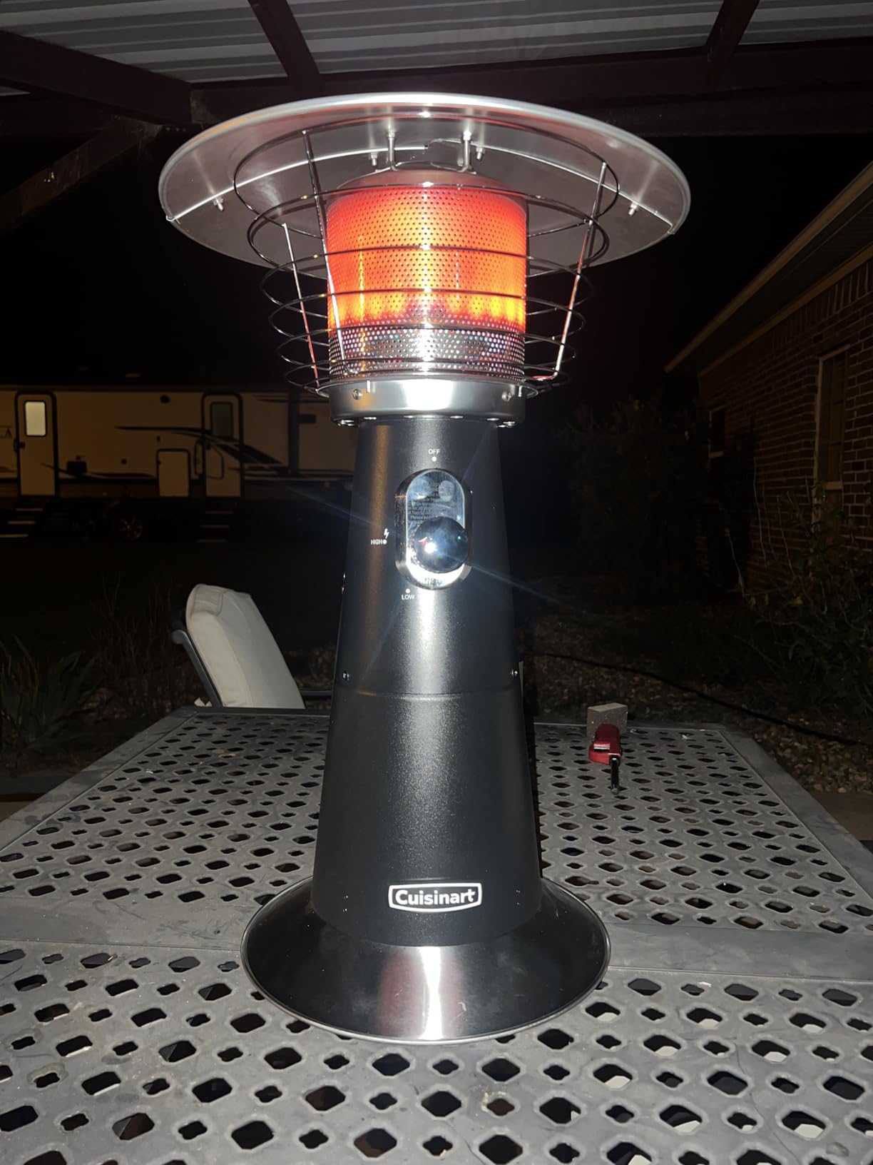 Cuisinart Portable Tabletop Patio Heater, 11,000 BTU Outdoor Propane Heater with Safety Tilt Switch and Adjustable Heat, Burner Screen Guard, 30 sq. Foot Heat Range, Red customer photo 1