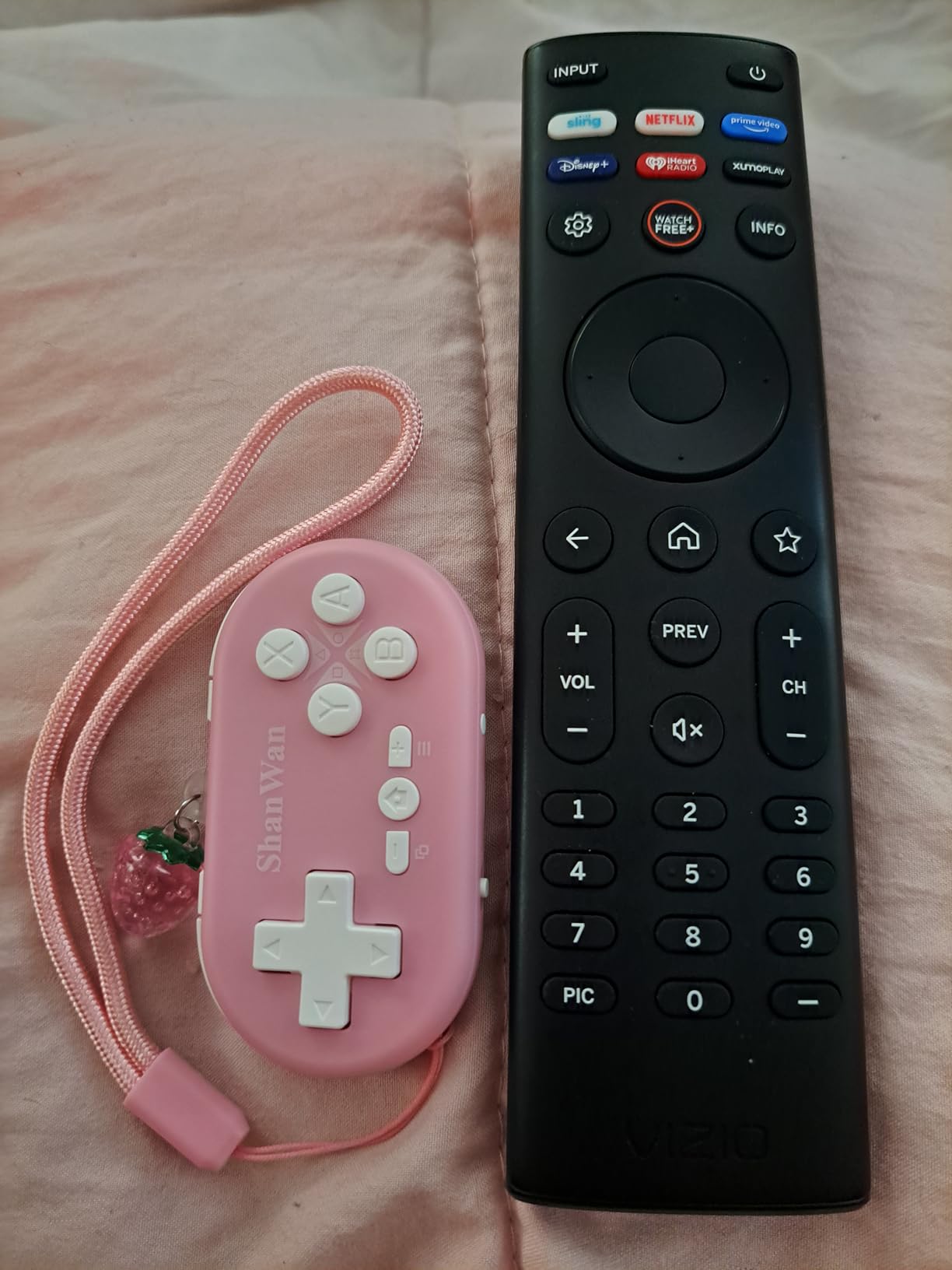 ShanWan Bluetooth Gamepad Keychain Sized Mini Controller for Switch, Windows, Android, iOS & PS4(pink ) customer photo 1