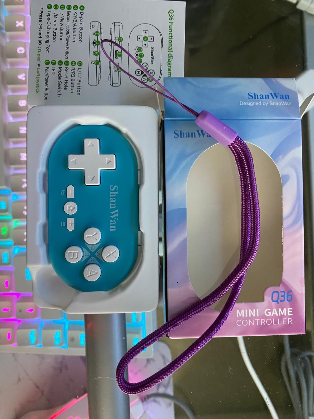 ShanWan Bluetooth Gamepad Keychain Sized Mini Controller for Switch, Windows, Android, iOS & PS4(pink ) customer photo 2