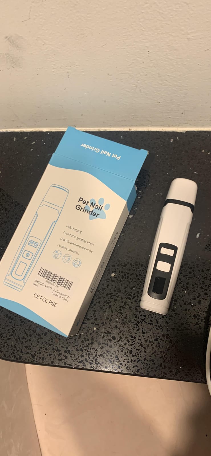 Dog Nail Grinder, Dog Nail Trimmers, and Clippers Kit with 2 LED Lights. Super Quiet Electric Pet Nail Grinder, Rechargeable, for Small, Medium, and Large Dogs & Cats, 2 Diamond Grinding Wheels. customer photo 2