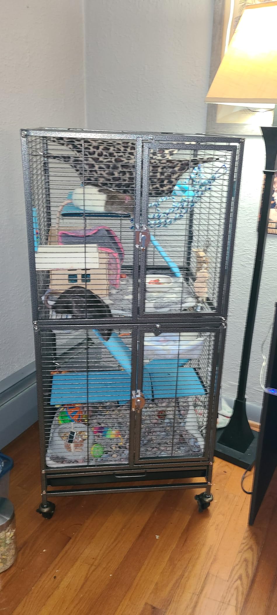 Deluxe Double Unit Two Full Story Small Animal Critter Home Rolling Cage customer photo 2