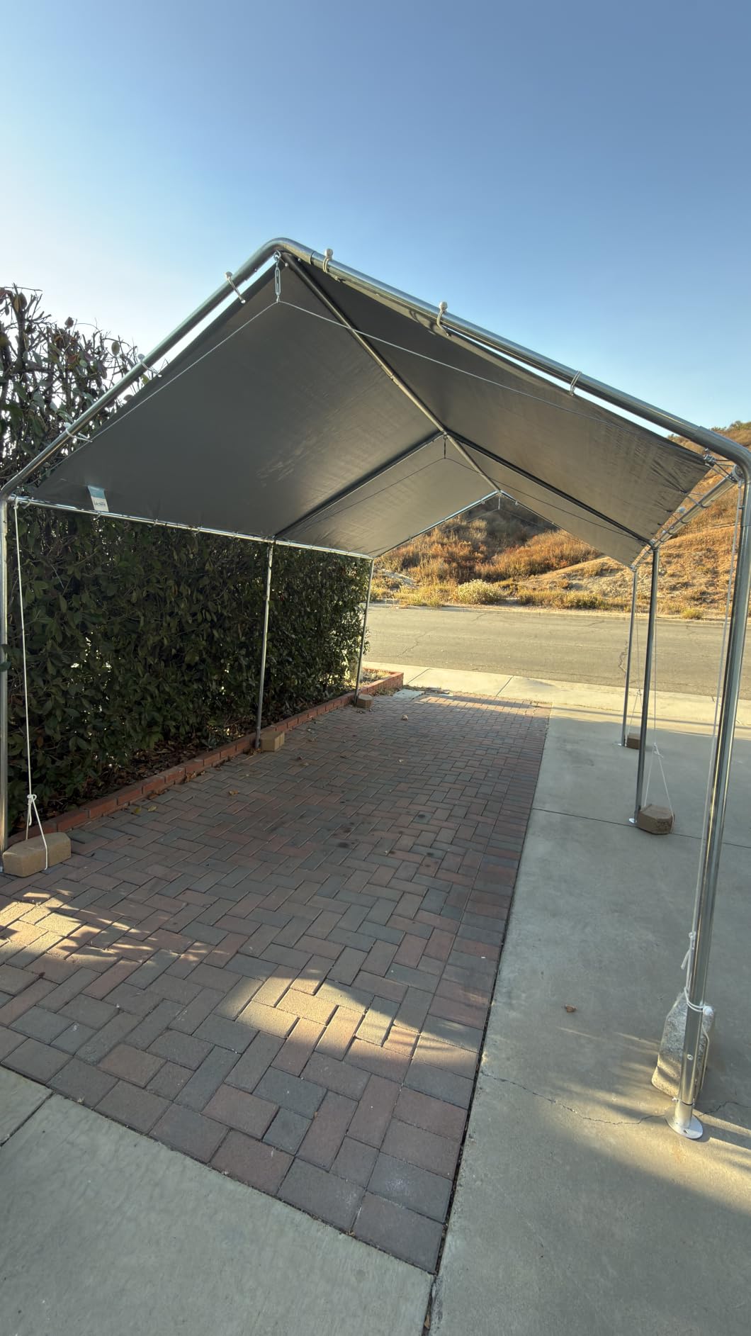 Quictent 10x15 ft Heavy Duty Car Canopy Galvanized Frame Carport Outdoor Party Tent Boat Shelter with 3 Reinforced Steel Cables - White customer photo 2