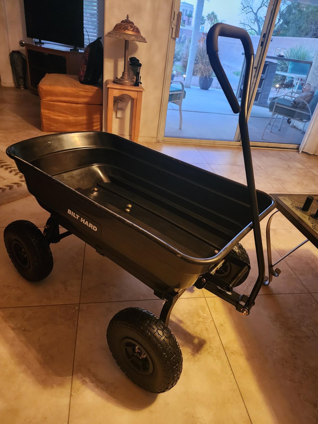 BILT HARD Poly Garden Dump Cart 600 lbs with No Flat Tires, Quick Release, 4 Cu Ft Dump Wagon Heavy Duty for Yard, Outdoor customer photo 2
