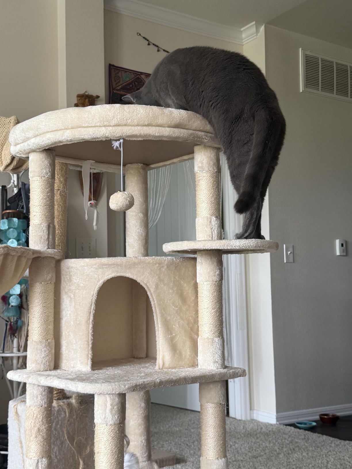 Globlazer Corner Stable Cat Tree Tower with Scratching Post, C51, Beige customer photo 1