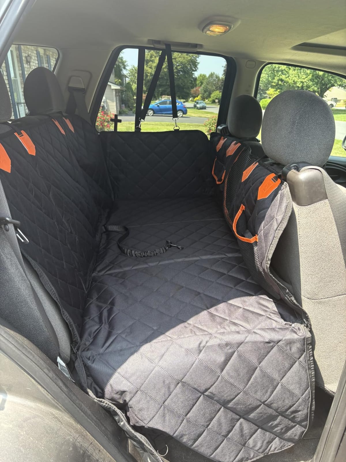 IJVAE Dog Seat Cover for Back Seat, Hard Bottom Back Seat Extender Holds 500 lbs, Waterproof & Nonslip Car Hammock for Large Pets, Comfortable Travel Seat Protector for SUV and Sedan customer photo 1