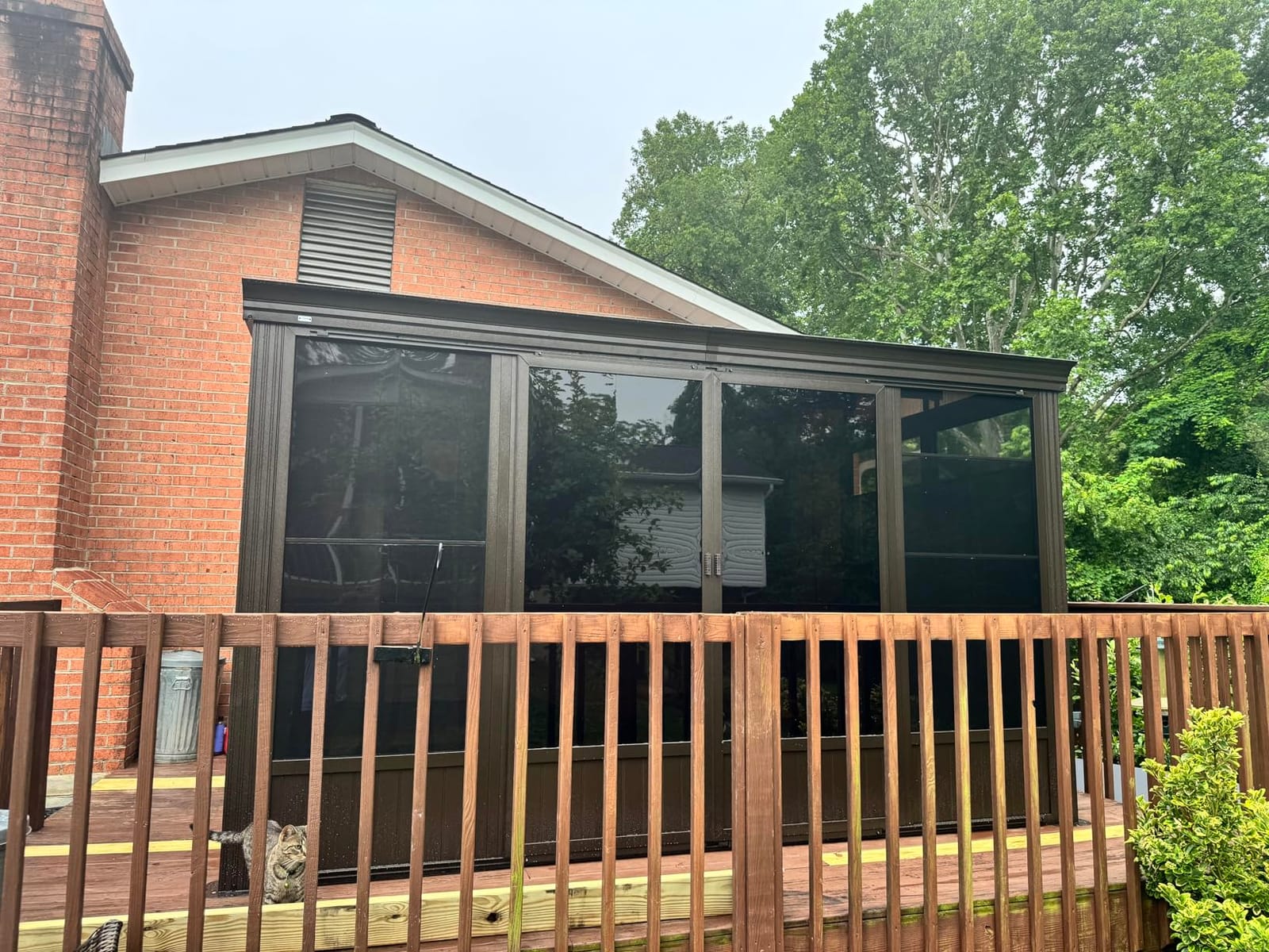 Domi 12x20FT Lean to Gazebo, Outdoor Hardtop Wall Mounted Gazebo with Sloping Galvanized Steel Roof, Aluminum Frame Mounted Pavilion with Netting and Curtain Included for Deck, Porch, Backyard customer photo 2