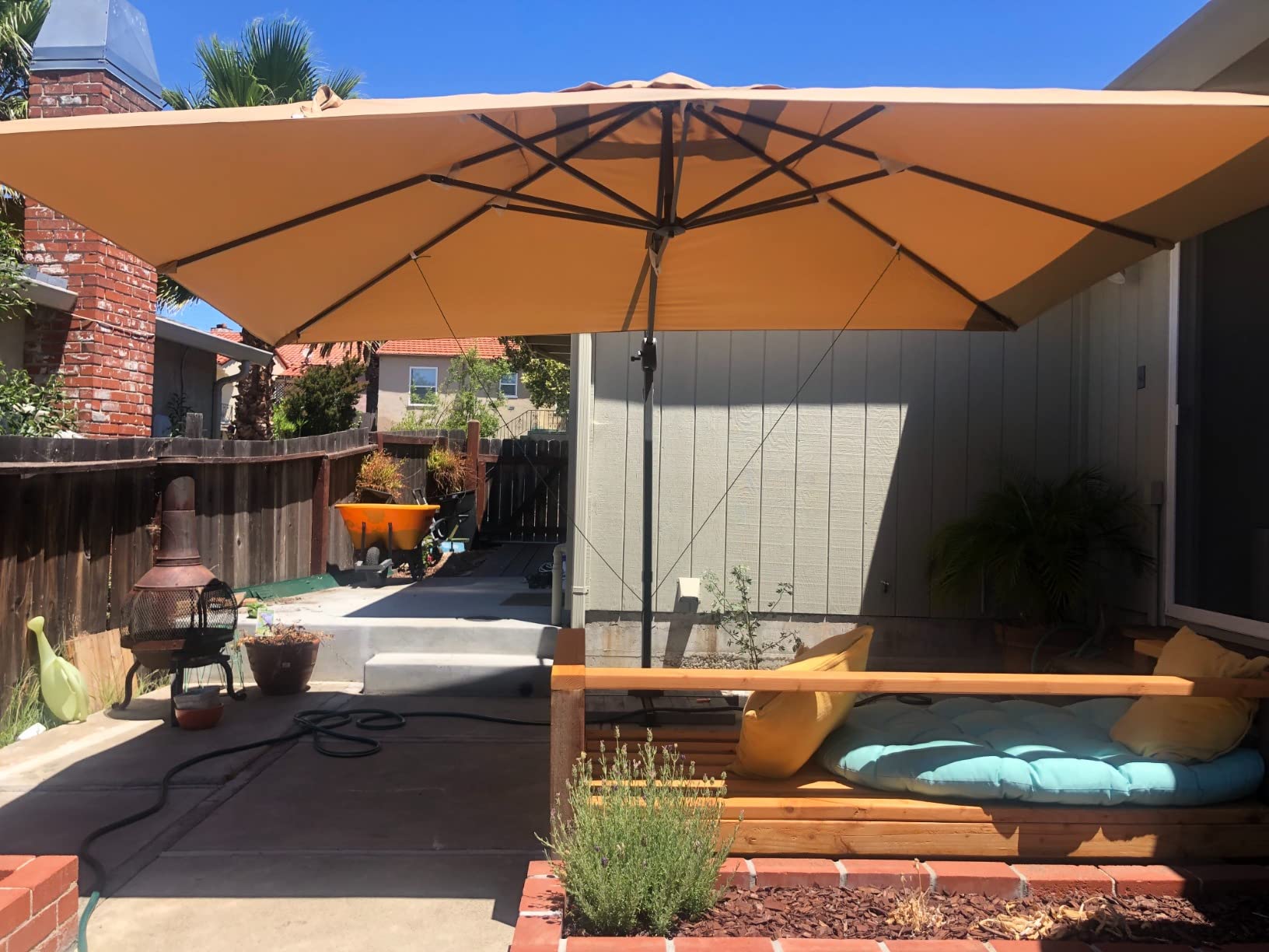 Sunnyglade 10x13Ft Cantilever Patio Umbrella Rectangular Offset Beige customer photo 2