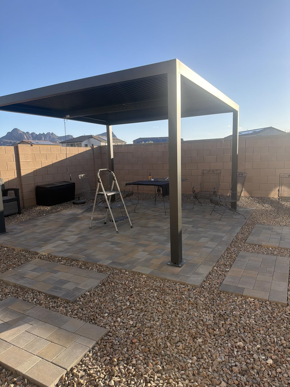 PURPLE LEAF Louvered Pergola 11' x 15' 94AS with Two Adjustable Roof Gray customer photo 1