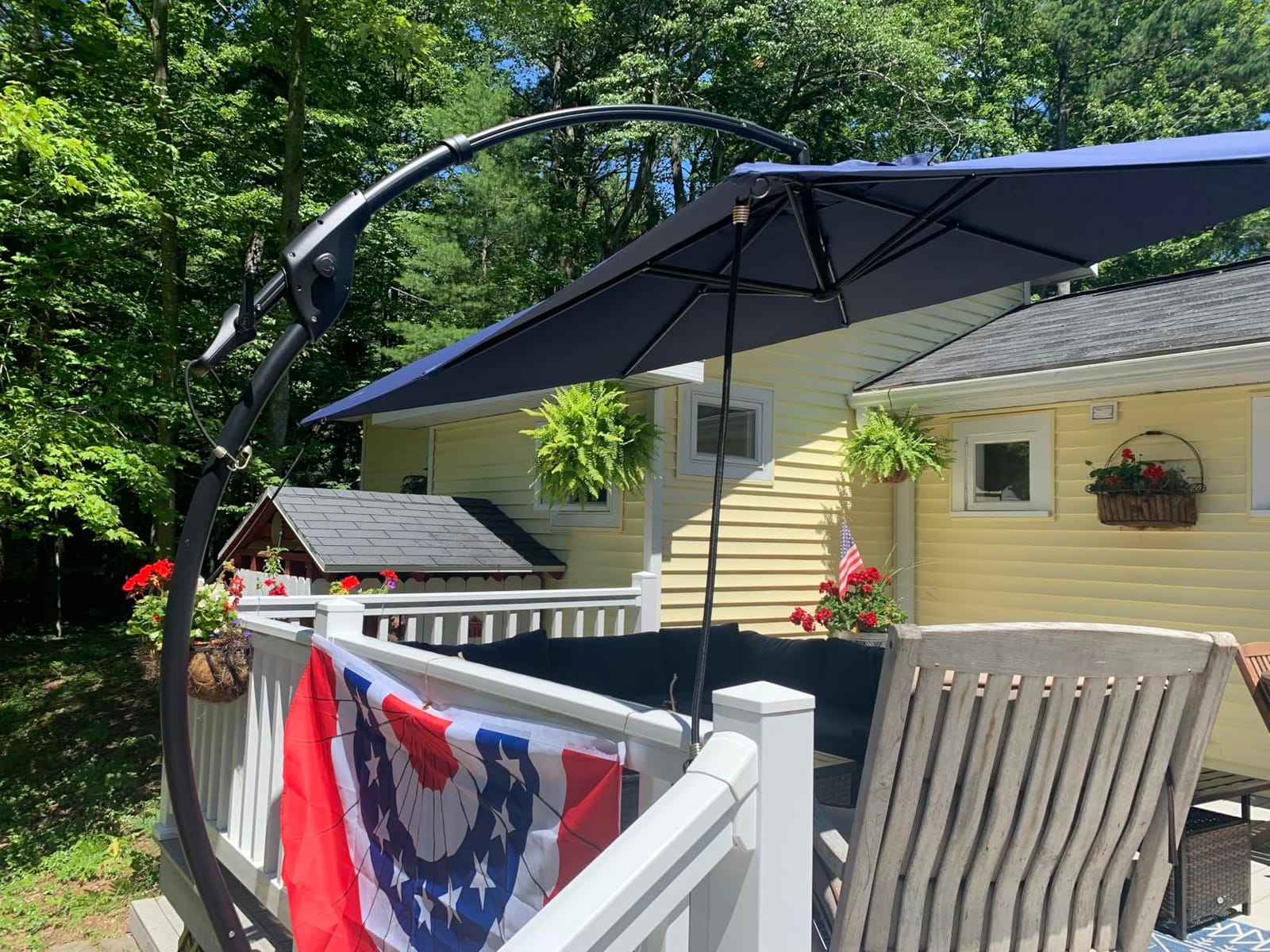 Grand patio 10x13 FT Large Cantilever Umbrella with Base & Cover, Gray customer photo 1