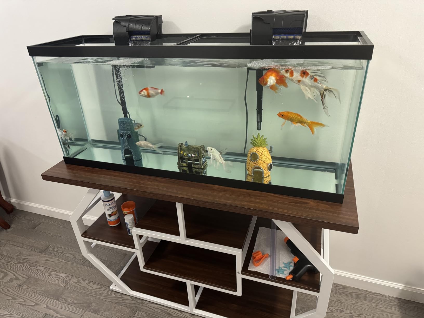 DWVO 55-75 Gallon Aquarium Stand 29 with Power Outlet,Black & Gold customer photo 2