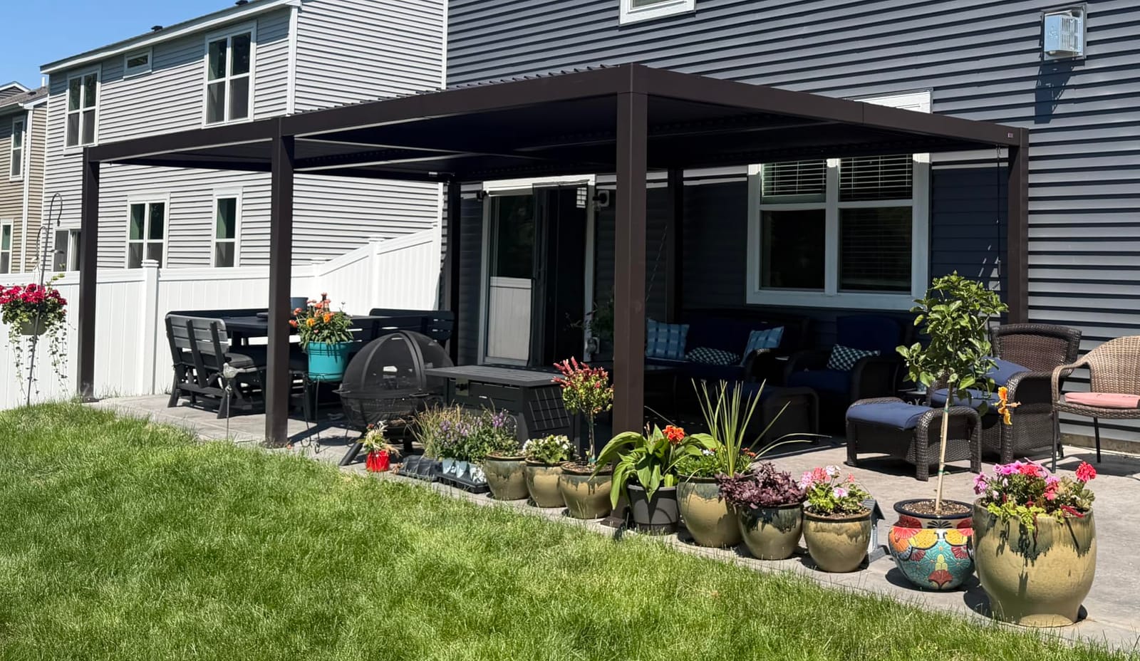 PURPLE LEAF Outdoor Louvered Pergola 13' x 15' Patio Aluminum Gazebo Bronze customer photo 1