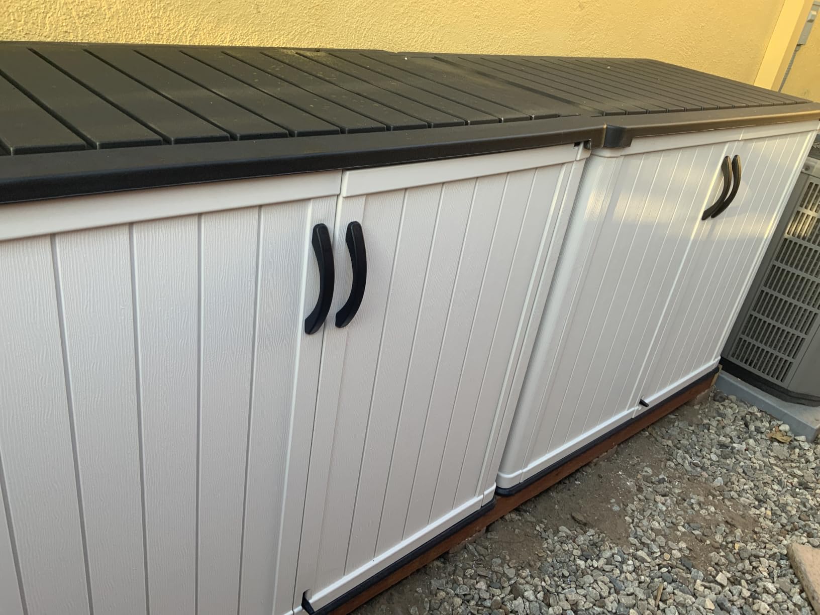 Patiowell 26 Cu.ft Plastic Outdoor Storage Cabinet, Lockable Waterproof Horizotal Storage Shed, Tool Box for Patio, Garden Tools, Garbage Cans, Pool Supplies, Easy Assembly, White(Not Include Shelves) customer photo 2
