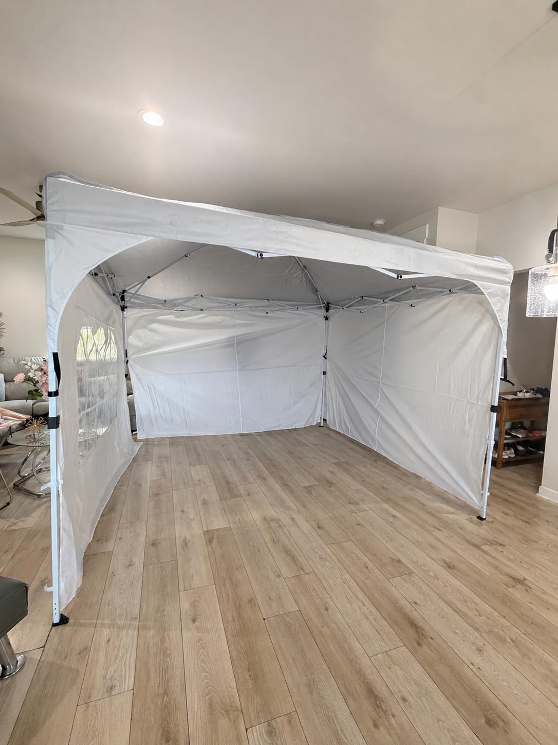 COBIZI 10x20 Pop up Canopy Tent with 4 Sidewalls Outdoor Canopy Tent for Party with Push Center Lock & Air Vent, 2000mm+Waterproof Gazebo Canopy UPF 50+with 4 Sandbags,12 Stakes & 6 Ropes,Black customer photo 1