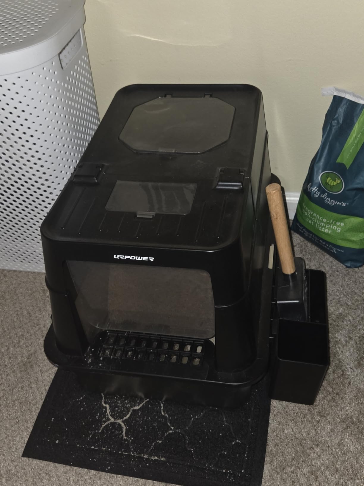 URPOWER XL Stainless Steel Cat Litter Box with 180° Flip-Top Lid customer photo 1