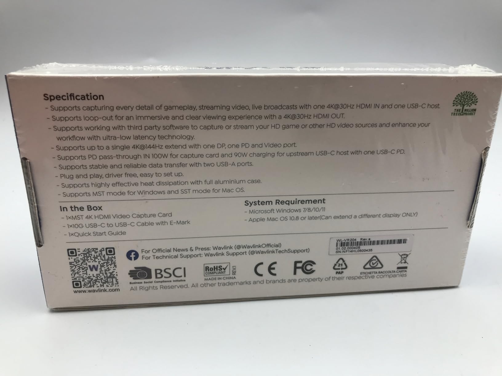 WAVLINK Video Capture Card, HDMI Capture Card for Streaming, 4k@30Hz Capture& Loop-Out, Single 4K@144Hz Display, 100W PD, Compatible with PS5/Xbox/Switch, OBS, Windows/Mac customer photo 1