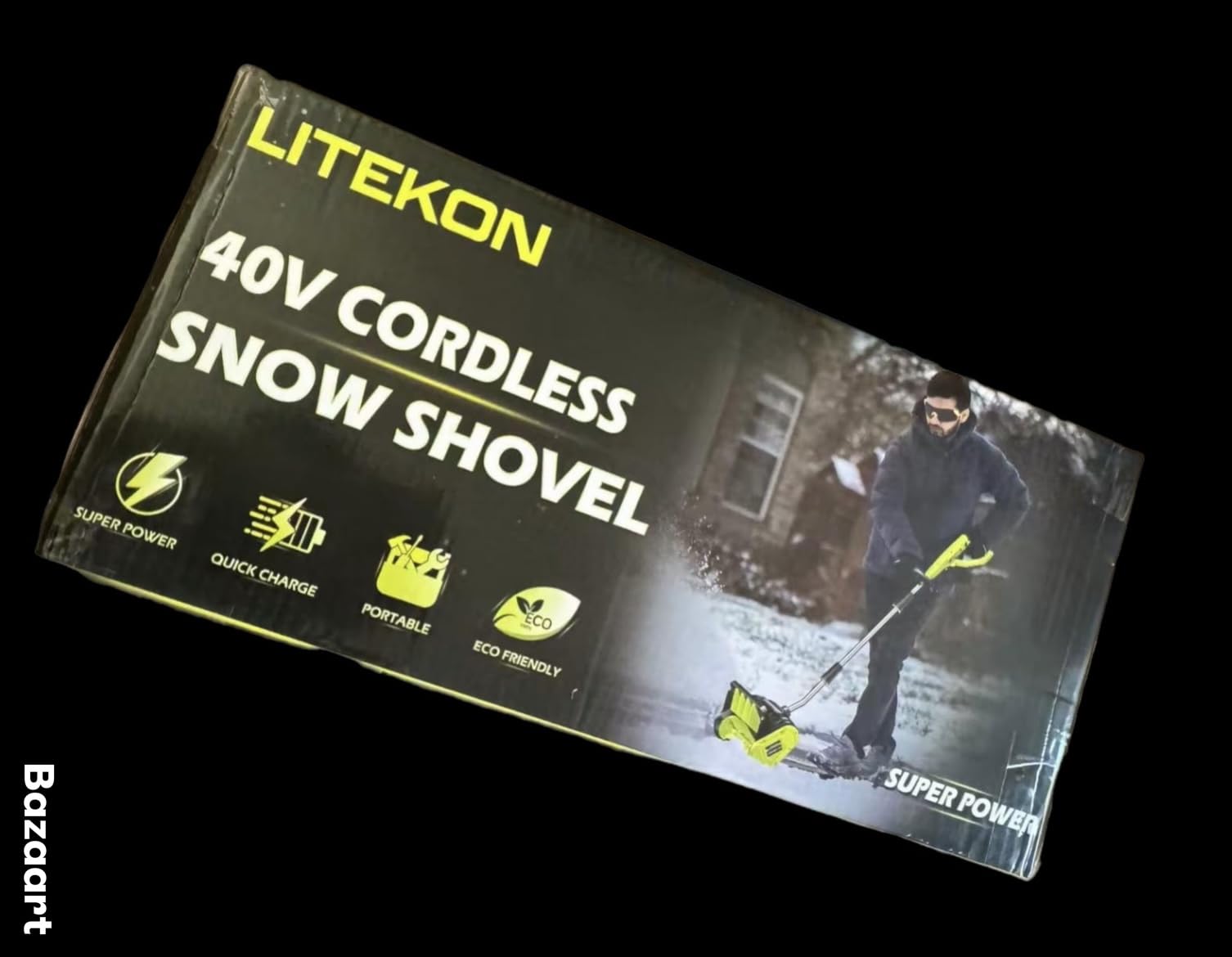 Litekon 40V Brushless Cordless Snow Shovel, 13-Inch Electric Snow Blower with 2X 4.0Ah Batteries & Charger, Battery-Powered Snow Removal with 16.5FT Throw Distance for Patio, Deck, Driveway,Green customer photo 2