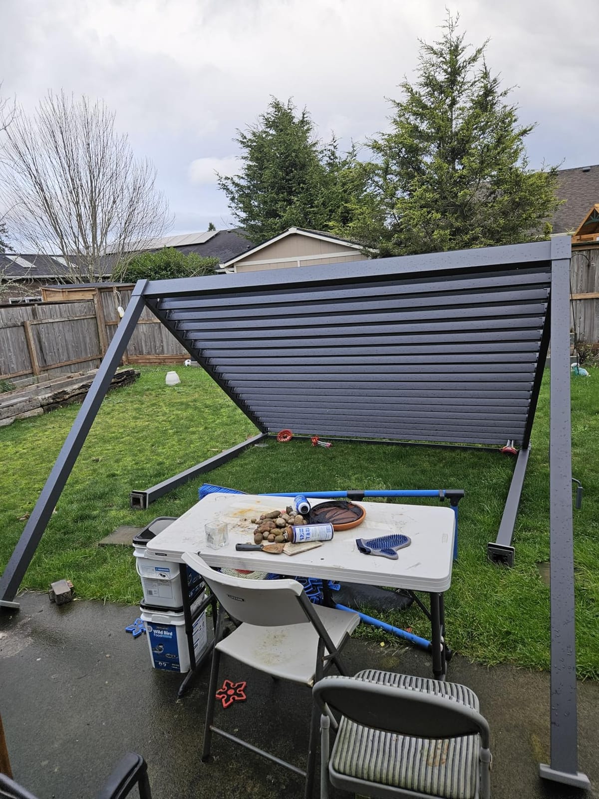 MIRADOR 80S 10'x20' Louvered Pergola with 10FT Shade Screen for Outdoor Deck Lawn Garden Backyard Patio Porch,Charcoal customer photo 1